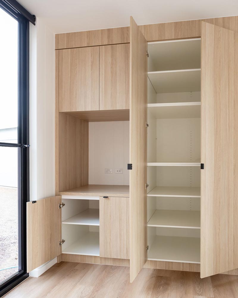 Cabinetry in modular office built by The Quarters Co in Victoria