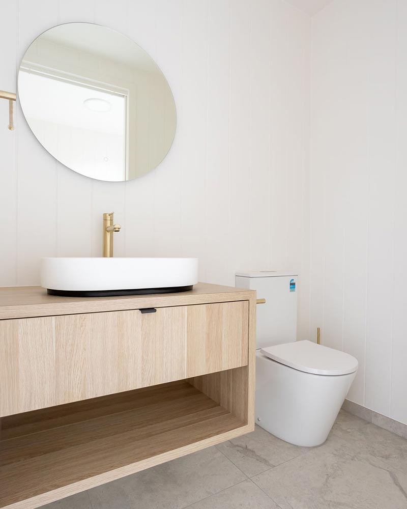 Bathroom in modular office built by The Quarters Co in Victoria
